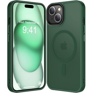 Husa pentru iPhone 15 Plus cu MagSafe, Ghost Series, translucent - verde