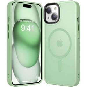 Husa pentru iPhone 15 Plus cu MagSafe, Ghost Series, translucent - verde deschis