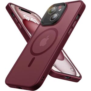 Husa pentru iPhone 15 Plus cu MagSafe, Ghost Series, translucent - bordeaux