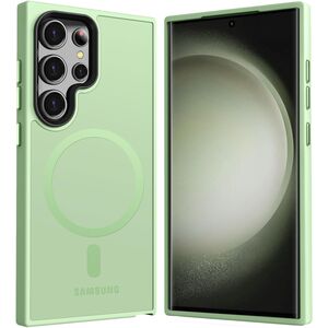 Husa pentru Samsung Galaxy S24 Ultra cu MagSafe, Ghost Series, translucent - verde deschis