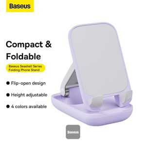 Suport telefon birou cu oglinda Baseus Seashell, mov, B10551501511-00