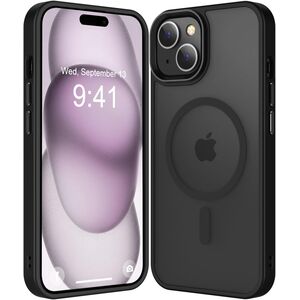 Husa pentru iPhone 15 Plus cu MagSafe, Ghost Series, translucent - negru