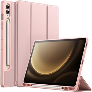 Husa pentru Samsung Galaxy Tab S9 Plus / S9 FE Plus 12.4 inch Soft Shell UltraSlim tip stand, functie sleep/wake-up si slot pentru S-Pen, roz