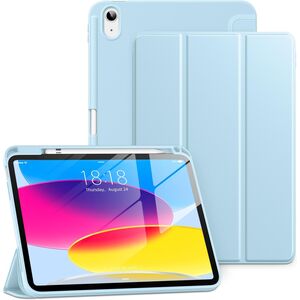 Husa pentru iPad 11 2025, ​iPad 10 2022 Soft Shell cu functie wake-up/sleep si compartiment pentru Apple Pen, tip stand, sky blue