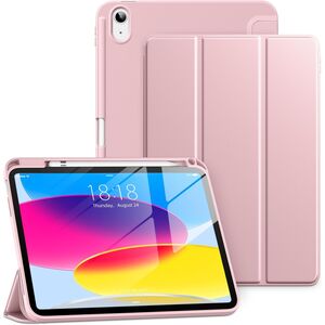 Husa pentru iPad 11 2025, iPad 10 2022 Soft Shell cu functie wake-up/sleep si compartiment pentru Apple Pen, tip stand, roz