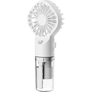 Ventilator portabil 2 in 1 cu umidificator, reincarcabil, 4 viteze, silentios, alb