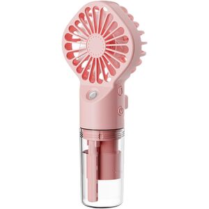 Ventilator portabil 2 in 1 cu umidificator, reincarcabil, 4 viteze, silentios, roz