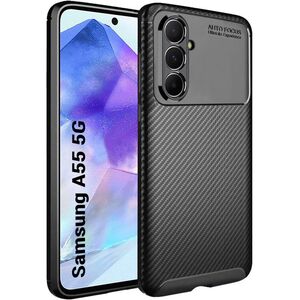 Husa Samsung Galaxy A55 5G Techsuit CarbonFiber, negru