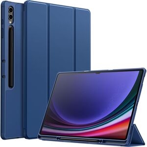 Husa pentru Samsung Galaxy Tab S10 Ultra / S9 Ultra 14.6 inch Soft Shell UltraSlim tip stand, functie sleep/wake-up si slot pentru S-Pen, navy blue