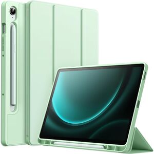 Husa pentru Samsung Galaxy Tab S9, S9 FE , S10 FE Soft Shell UltraSlim tip stand, functie sleep/wake-up si slot pentru S-Pen, verde deschis