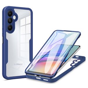 Pachet 360: Husa cu folie integrata pentru Samsung Galaxy A24 Cover360 fata / spate - blue