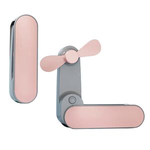 Ventilator portabil birou silentios cu baterie Techsuit TF1, roz