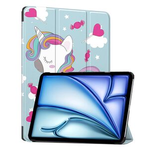 Husa pentru Apple iPad Air 11 (2024) generatia 6, cu functie wake-up/sleep, tip stand, unicorn