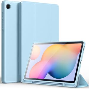 Husa pentru Samsung Galaxy Tab S6 Lite 10.4 inch 2024 / 2022 / 2020 Soft Shell cu functie wake-up/sleep si compartiment pentru S-Pen, tip stand, sky blue