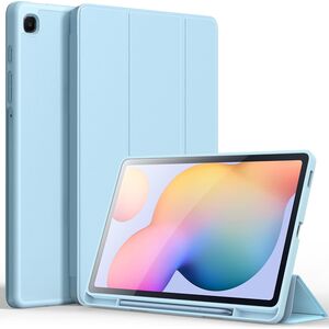 Husa pentru Samsung Galaxy Tab A9 Plus 11 inch Soft Shell cu functie wake-up/sleep si compartiment pentru stylus, tip stand, sky blue