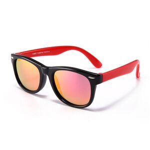 Ochelari de soare pentru copii 3-8 ani Techsuit D802, negru / roz / rosu