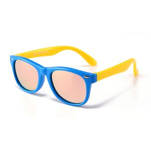 Ochelari de soare pentru copii 3-8 ani Techsuit D802, roz / albastru / galben