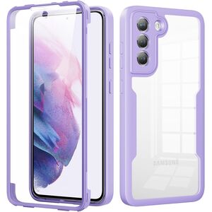 Pachet 360: Husa cu folie integrata pentru Samsung Galaxy S21 FE Cover360 fata / spate - mov