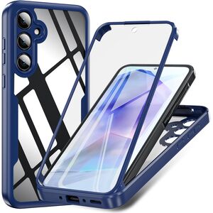 Pachet 360: Husa cu folie integrata pentru  Samsung Galaxy A35 Cover360 fata / spate - albastru