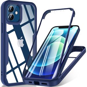 Pachet 360: Husa cu folie integrata pentru iPhone 11 Cover360 fata spate - albastru / transparent