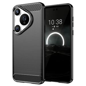 Husa pentru Huawei Pura 70 Pro Carbon Silicone, negru