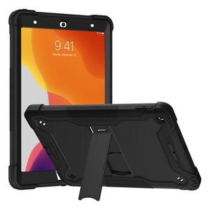 [Pachet 360°] Husa + folie din sticla pentru  iPad 9 10.2 inch 2021 Rugged Heavy Duty - negru