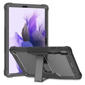 [Pachet 360°] Husa + folie sticla Samsung Galaxy Tab S8 Plus / S7 Plus 12.4 Techsuit Rugged TabShell, negru
