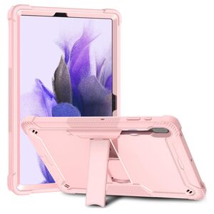[Pachet 360°] Husa + folie sticla Samsung Galaxy Tab S8 Plus / S7 Plus 12.4 Techsuit Rugged TabShell, roz