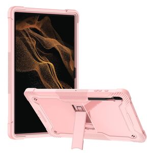 [Pachet 360°] Husa + folie sticla Samsung Galaxy Tab S10 Ultra / S9 Ultra / S8 Ultra Techsuit Rugged TabShell, roz