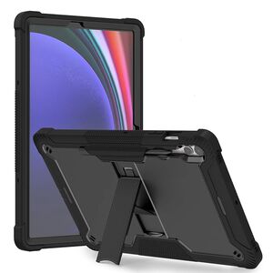 [Pachet 360°] Husa + folie sticla Samsung Galaxy Tab S9 Plus Techsuit Rugged TabShell, negru