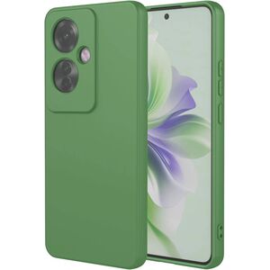 Husa pentru Oppo Reno 11F Liquid Silicone, subțire, captusita cu microfibra, anti amprentă, protectie cameră foto, verde