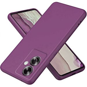Husa pentru Oppo Reno 11F Liquid Silicone, subțire, captusita cu microfibra, anti amprentă, protectie cameră foto, mov