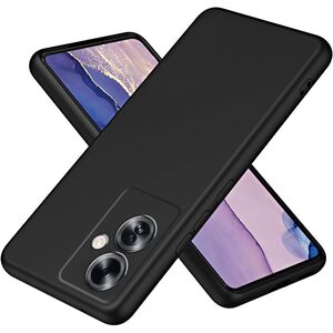 Husa pentru Oppo Reno 11F Liquid Silicone, subțire, captusita cu microfibra, anti amprentă, protectie cameră foto, negru
