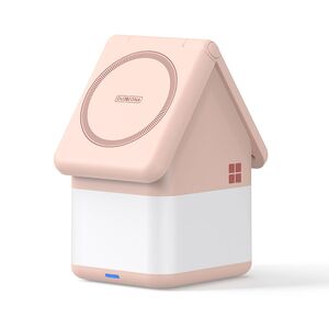Statie incarcare 2 in 1 wireless pentru Apple Duzzona W20, 15W, roz