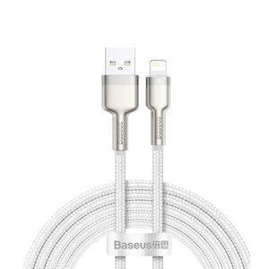 Cablu de date Baseus, USB la Lightning, 2.4A, 2m, alb, CALJK-B02