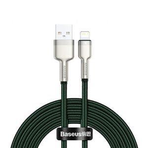 Cablu de date Baseus, USB la Lightning, 2.4A, 2m, verde, CALJK-B06