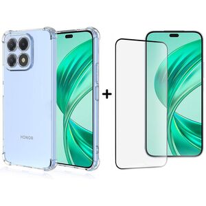 Pachet 360: Folie din sticla + Husa pentru Honor X8b Slim Anti-Shock 1.5mm reinforced corners, Transparent