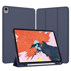 Husa pentru iPad Pro 12.9 2022, 2021, 2020 tip stand, cu functie wake-up/sleep si compartiment pentru Apple Pen, albastru