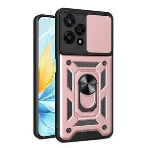 Husa pentru Honor 200 Lite Ring Armor Kickstand Tough Rugged Cover cu protectie camera rose gold