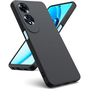 Husa pentru Oppo A60 Liquid Silicone, subțire, captusita cu microfibra, anti amprentă, protectie cameră foto, negru