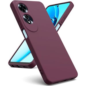 Husa pentru Oppo A60 Liquid Silicone, subțire, captusita cu microfibra, anti amprentă, protectie cameră foto, burgundy