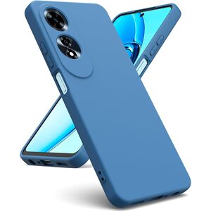 Husa pentru Oppo A60 Liquid Silicone, subțire, captusita cu microfibra, anti amprentă, protectie cameră foto, albastru