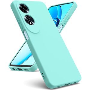 Husa pentru Oppo A60 Liquid Silicone, subțire, captusita cu microfibra, anti amprentă, protectie cameră foto, turcoaz