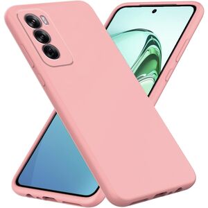 Husa pentru Oppo Reno 12 Pro Liquid Silicone, subțire, captusita cu microfibra, anti amprentă, protectie cameră foto, roz