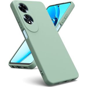 Husa pentru Oppo A60 Liquid Silicone, subțire, captusita cu microfibra, anti amprentă, protectie cameră foto, verde