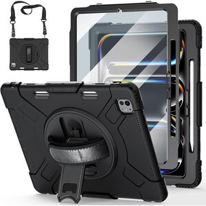 Pachet 360: Husa cu folie integrata pentru iPad Pro 11 (2024) Shockproof Armor de tip stand, negru
