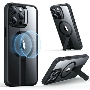 Husa iPhone 15 Pro Max ESR Boost Flickstand HaloLock, negru/transparenta