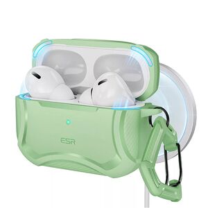 Husa Apple AirPods Pro 1 / 2 ESR Cyber Armor Tough HaloLock, verde