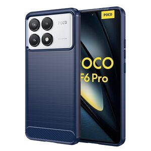 Husa pentru Poco F6 Pro Carbon Liquid Silicone, navy blue