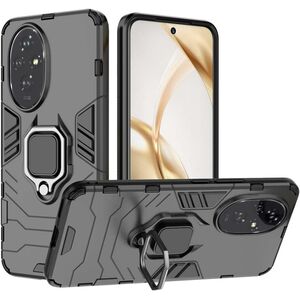 Husa pentru Honor 200 cu inel Ring Armor Kickstand Tough, negru